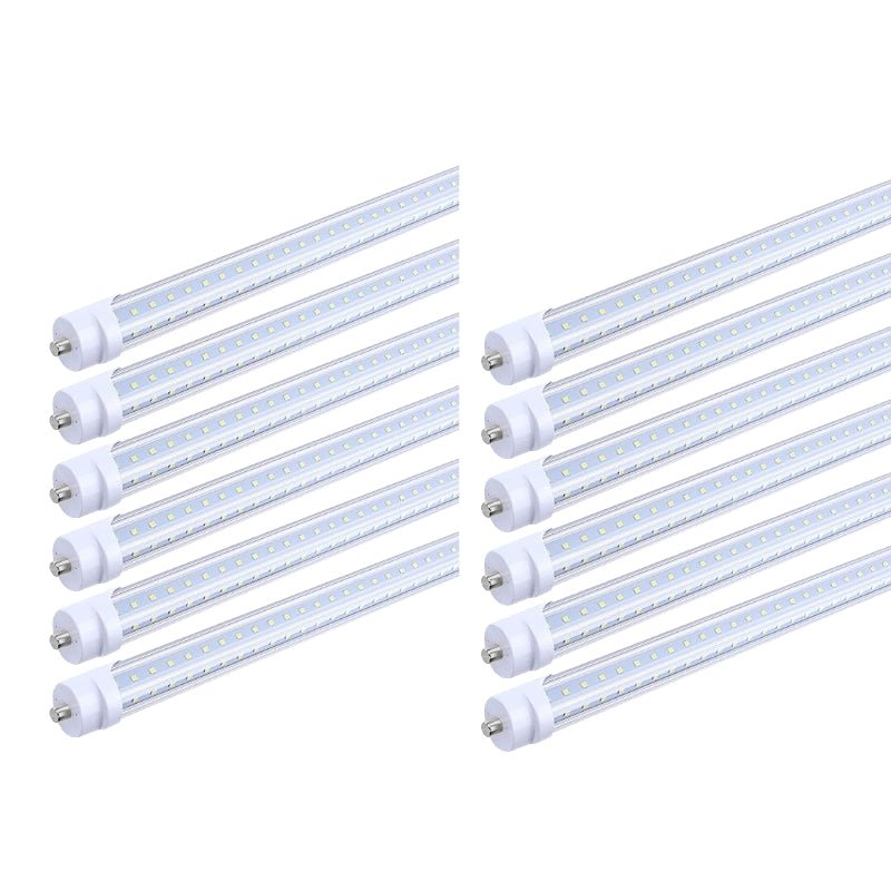 WAWA Lights 8FT V-Shape LED Tube, 50W, 6,750 Lumens, 6500K, FA8 Single Pin, Ballast Bypass