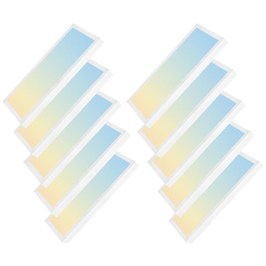 WAWA Lights 10-pack 1x2 FT LED Flat Panel Light Surface Mount