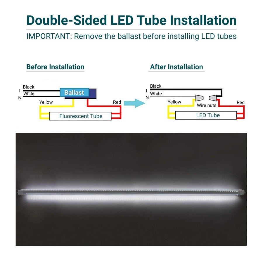 WAWA Lights 10ft LED Tube Lights installation