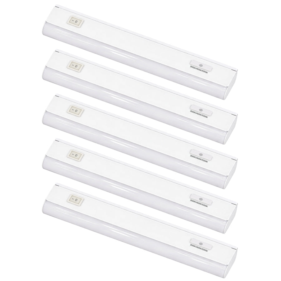 WAWA Lights 12 Inch LED under cabinet light bar hardwired 3CCT selectable slim kitchen light 5-pack