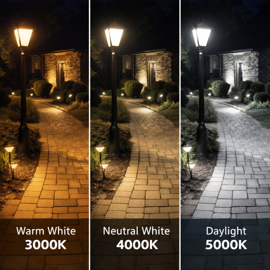 WAWA Lights 120W LED post light 3000K 4000K 5000K comparison