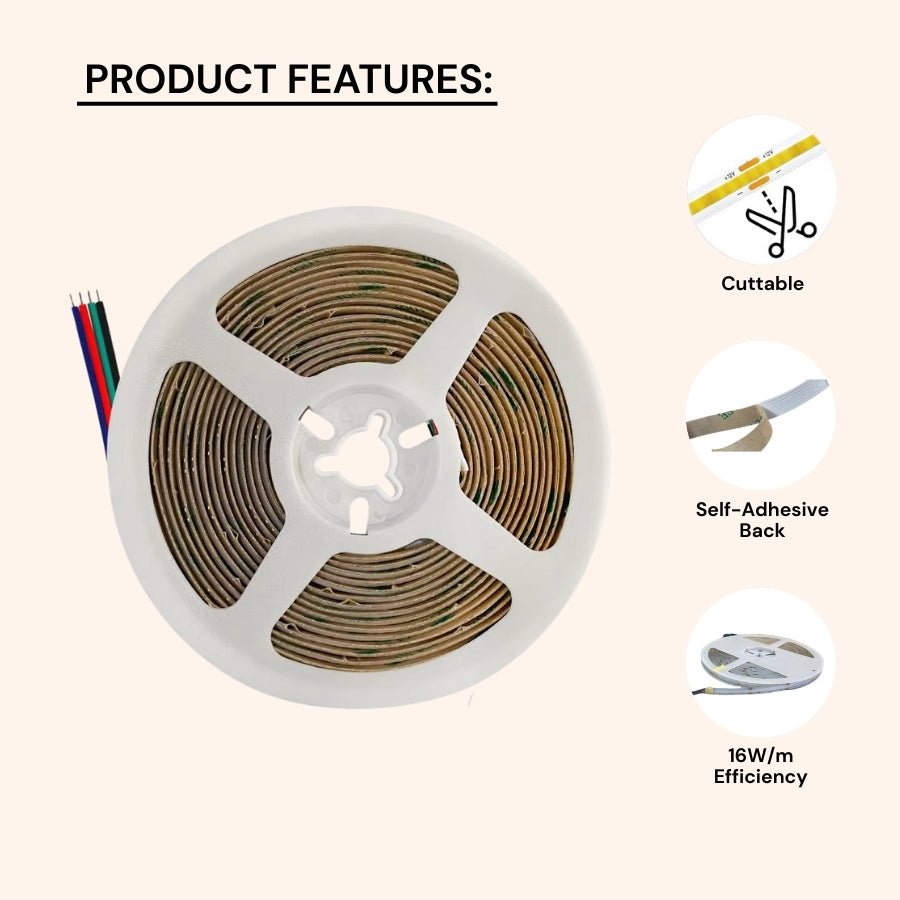 WAWA Lights 12V COB LED Strip Light product features