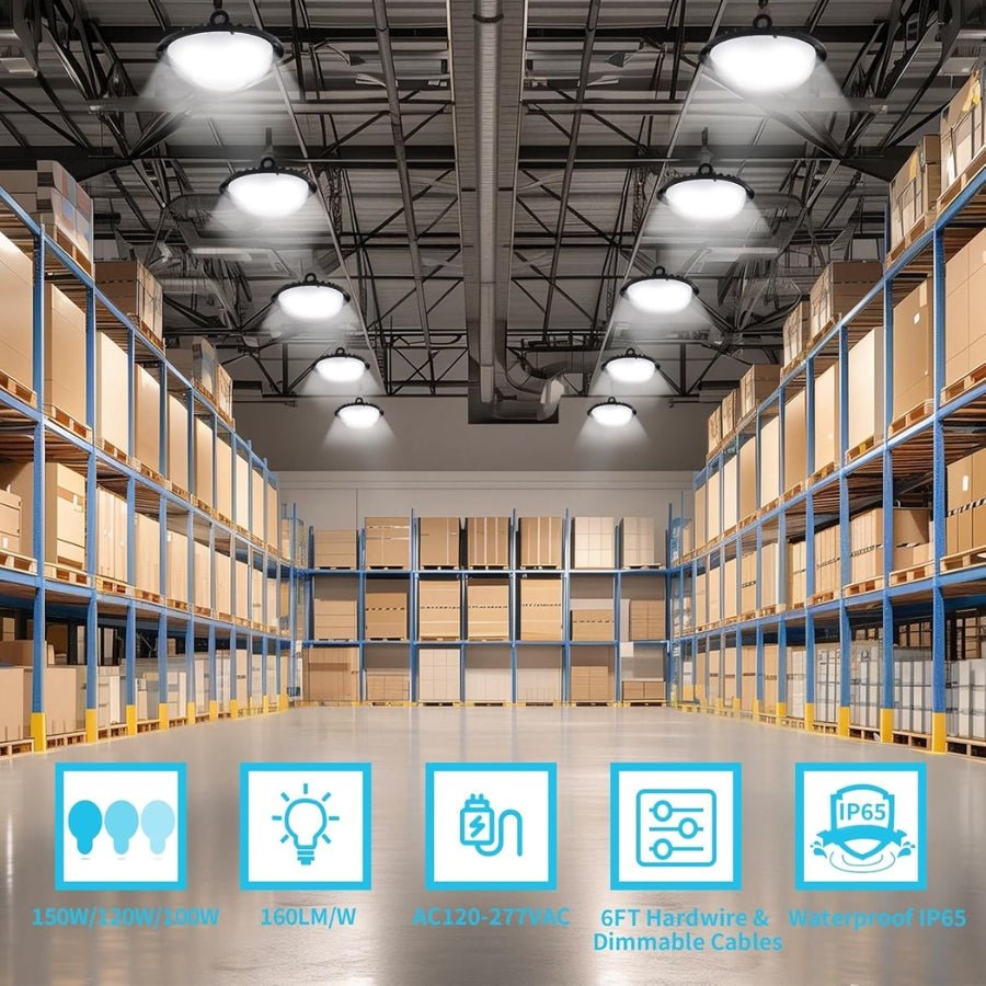 WAWA Lights 150W UFO LED high bay light product features