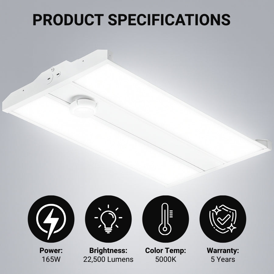WAWA Lights 165W linear LED high bay light fixtures with spec