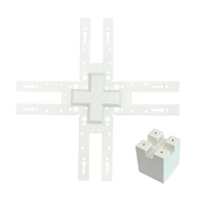 WAWA Lights X-Shape 4-Way LED linear linking bracket, white metal
