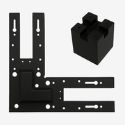 WAWA Lights L-Shape 90° LED linear linking bracket, black metal