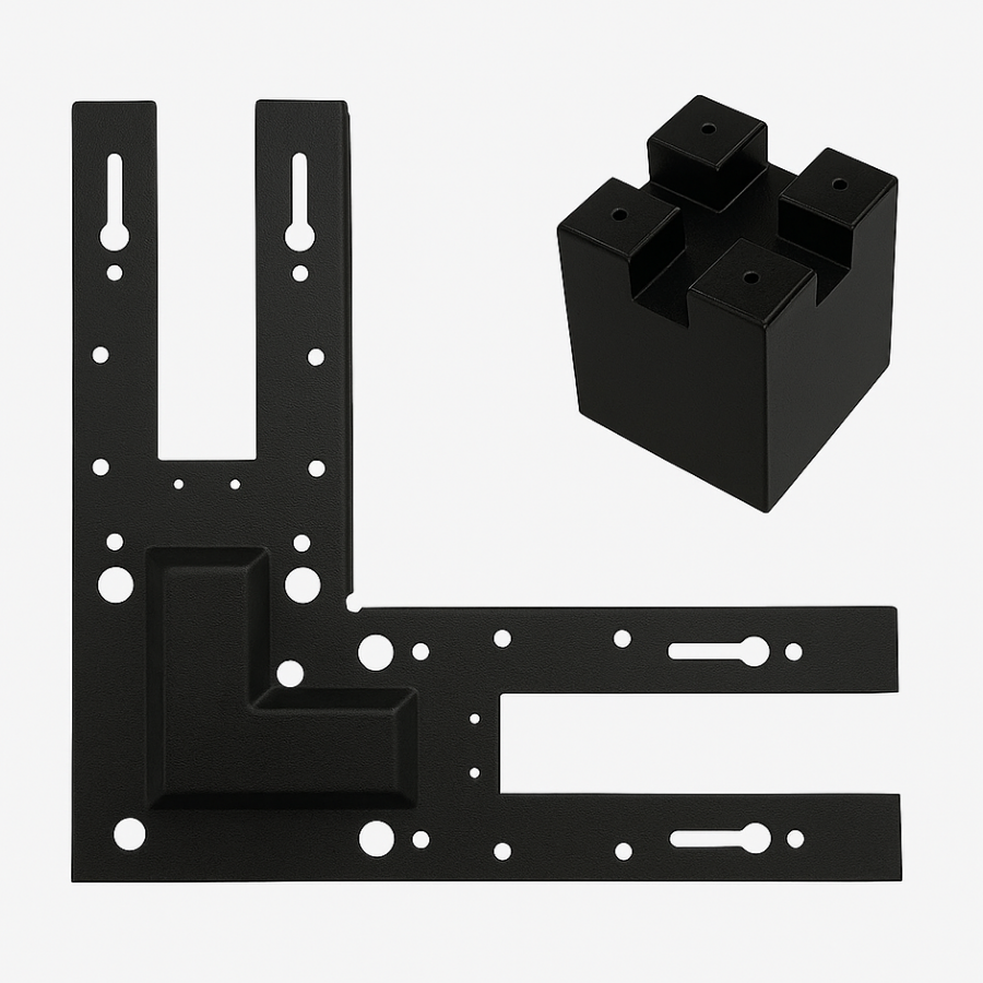 WAWA Lights L-Shape 90° LED linear linking bracket, black metal