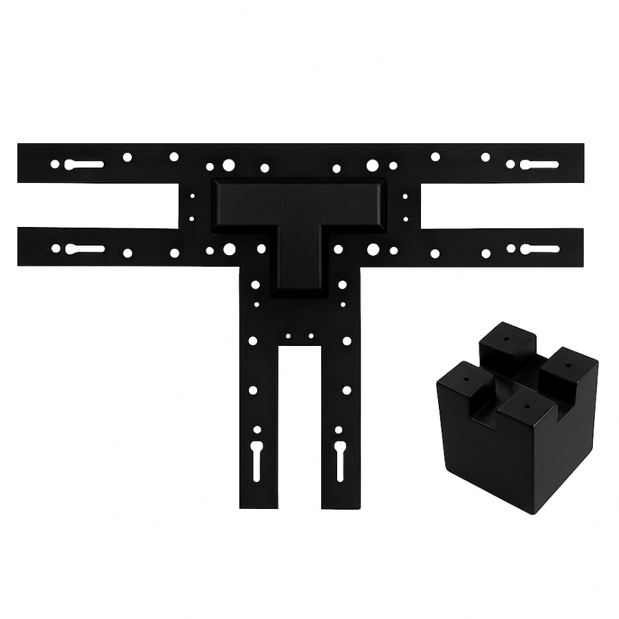 WAWA Lights T-Shape 3-Way LED linear linking bracket, black metal