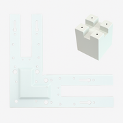 WAWA Lights L-Shape 90° LED linear linking bracket, white metal