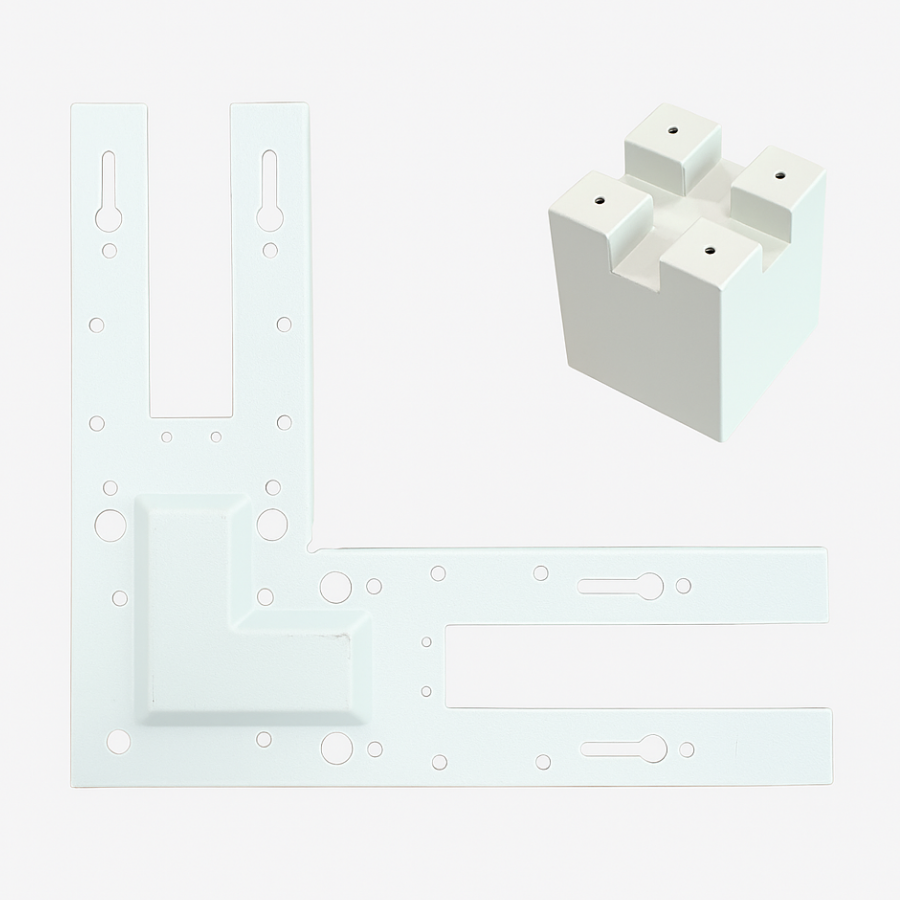 WAWA Lights L-Shape 90° LED linear linking bracket, white metal