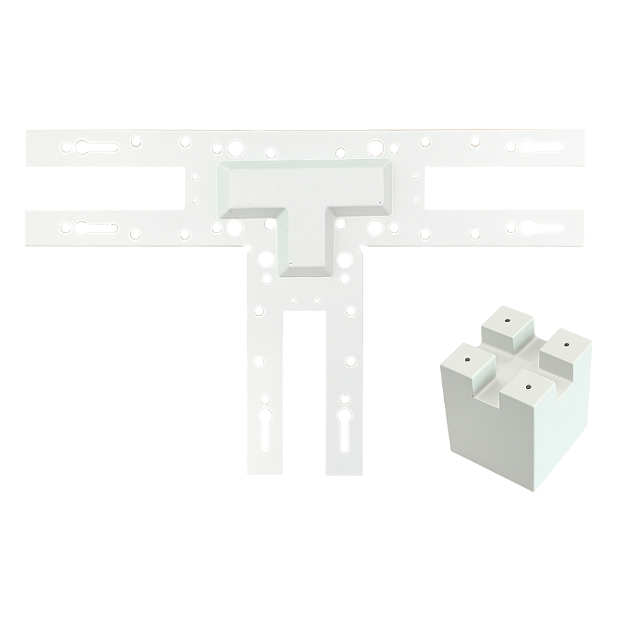 WAWA Lights T-Shape 3-Way LED linear linking bracket, white metal