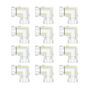 WAWA Lights 8mm L-Shape COB LED Strip Connectors, 8-pack, solderless corner clips