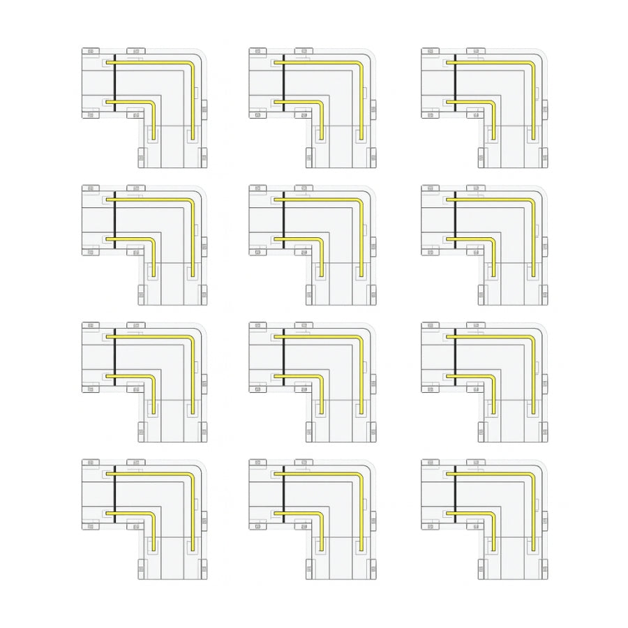 WAWA Lights 8mm L-Shape COB LED Strip Connectors, 8-pack, solderless corner clips