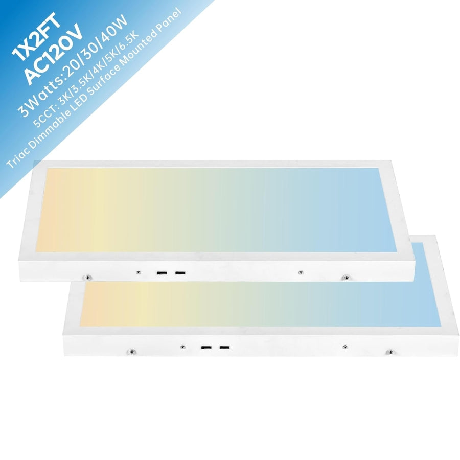 WAWA Lights 1x2 FT LED Flat Panel Light Surface Mount dimmable