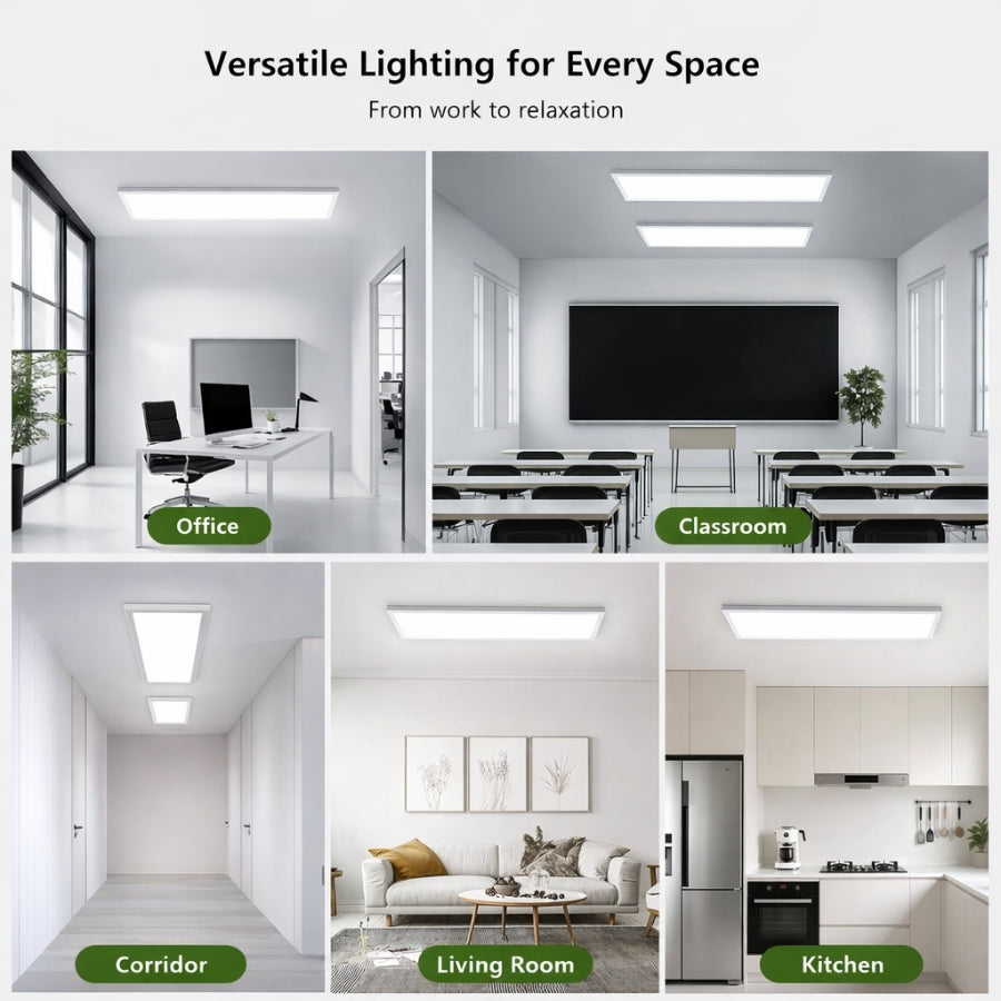 WAWA Lights 1×4 LED Flat Panel Light, 30W / 40W / 50W Selectable, 5CCT, 3750 - 6250 Lumens, TRIAC Dimmable, ETL Listed