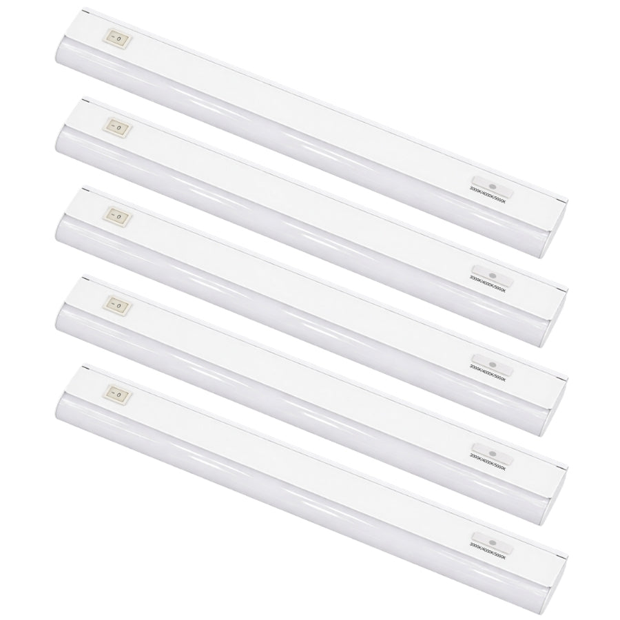 WAWA Lights 21 Inch LED under cabinet light bar hardwired 3CCT selectable slim kitchen light 5-pack