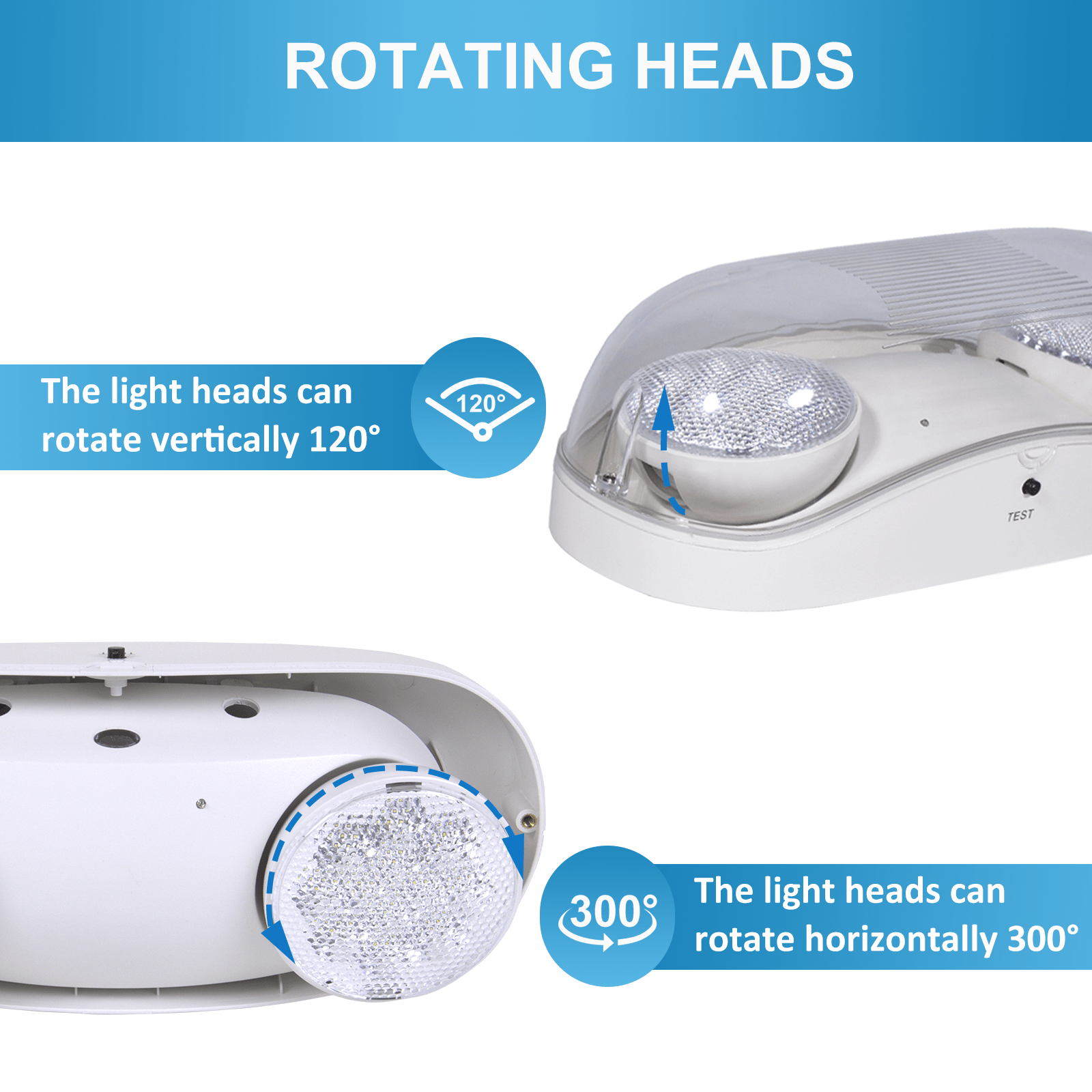 WAWA Lights Wet Location LED Bug Eye Emergency Light