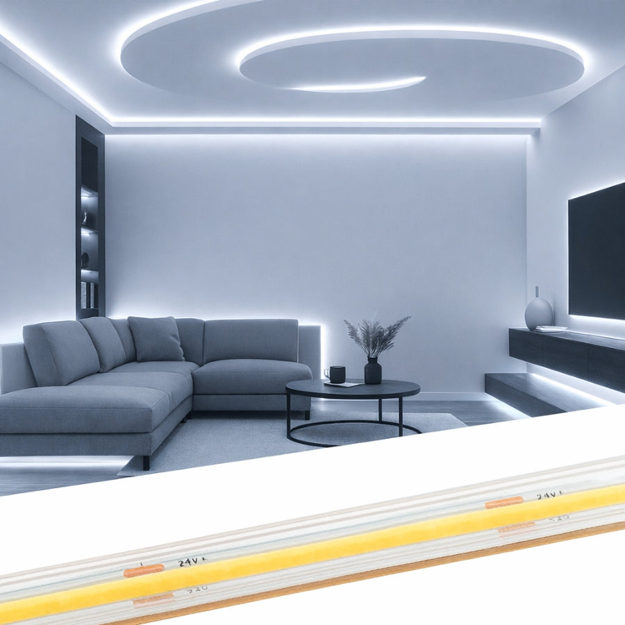 WAWA Lights 32FT COB LED Strip Light, Cool White 6000K, 24V, CRI90+, Dot-Free, 0–10V Dimmable