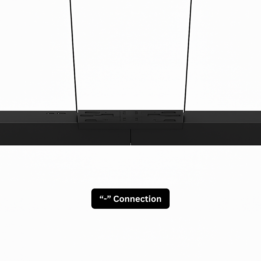 WAWA Lights I-shape straight LED linear linking bracket, black office connector