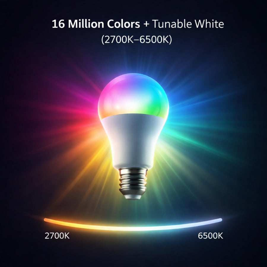 WAWA Lights 9W Smart RGB LED Light Bulb