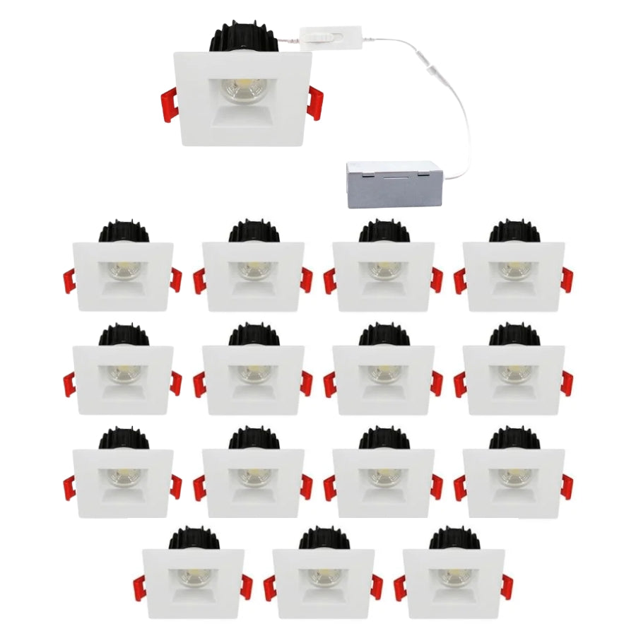 WAWA Lights 2 LED Square Recessed Downlight 16-pack