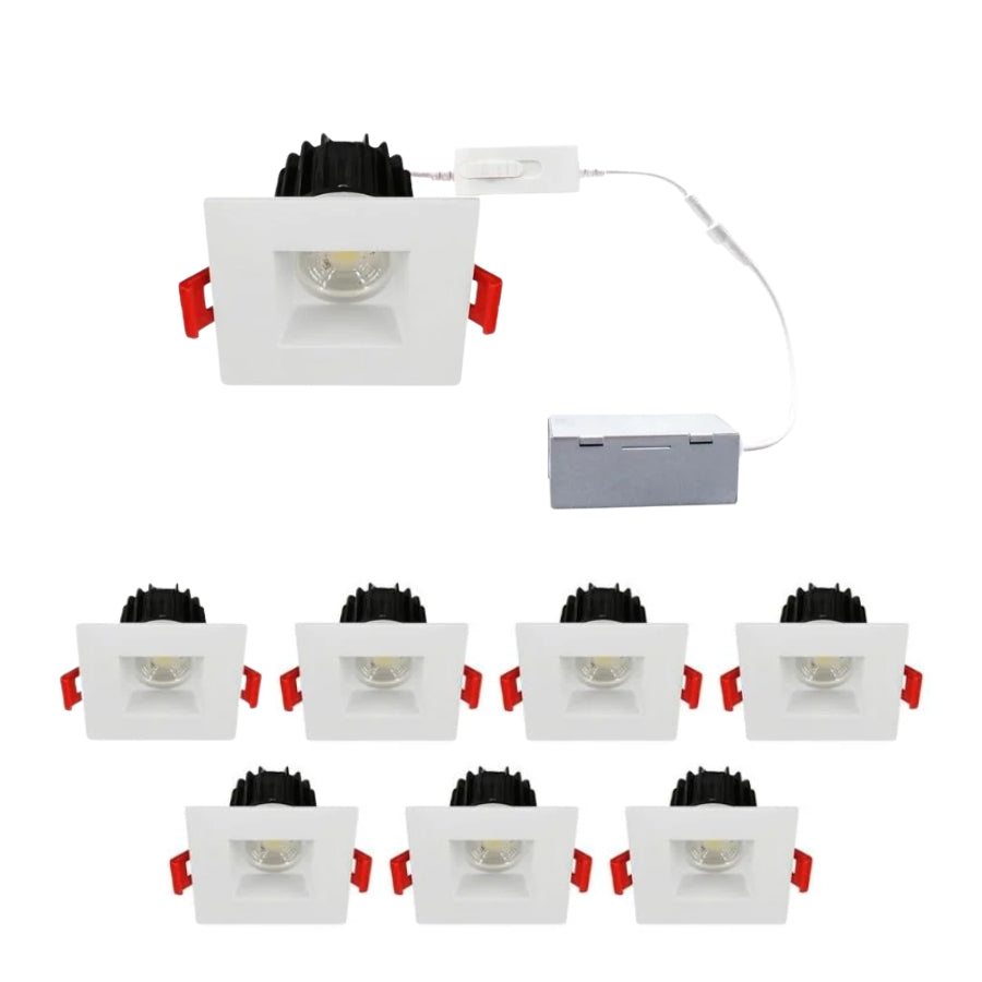 WAWA Lights 2 LED Square Recessed Downlight 8-pack