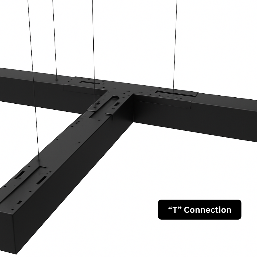 WAWA Lights T-shape 3-way LED linear linking bracket, black office connector