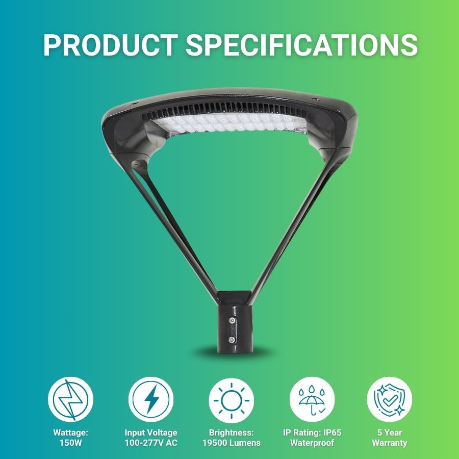 WAWA Lights 150W LED Parking Lot Light with Photocell