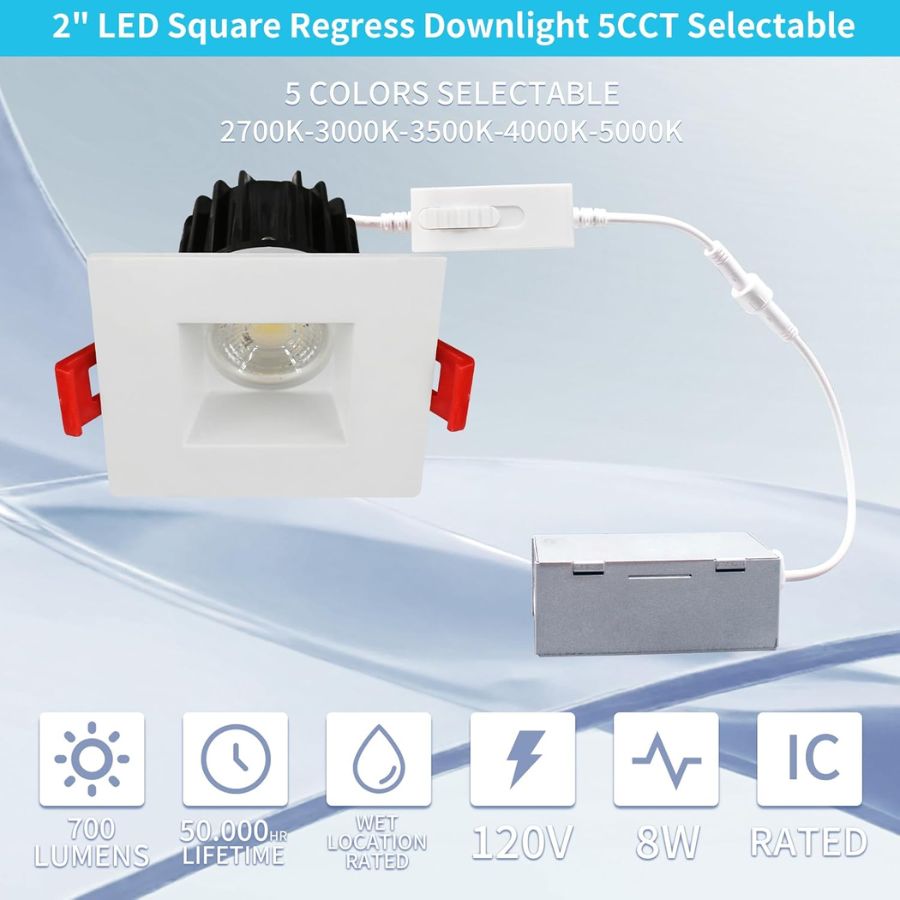 WAWA Lights 2 inch recessed downlight with junction box