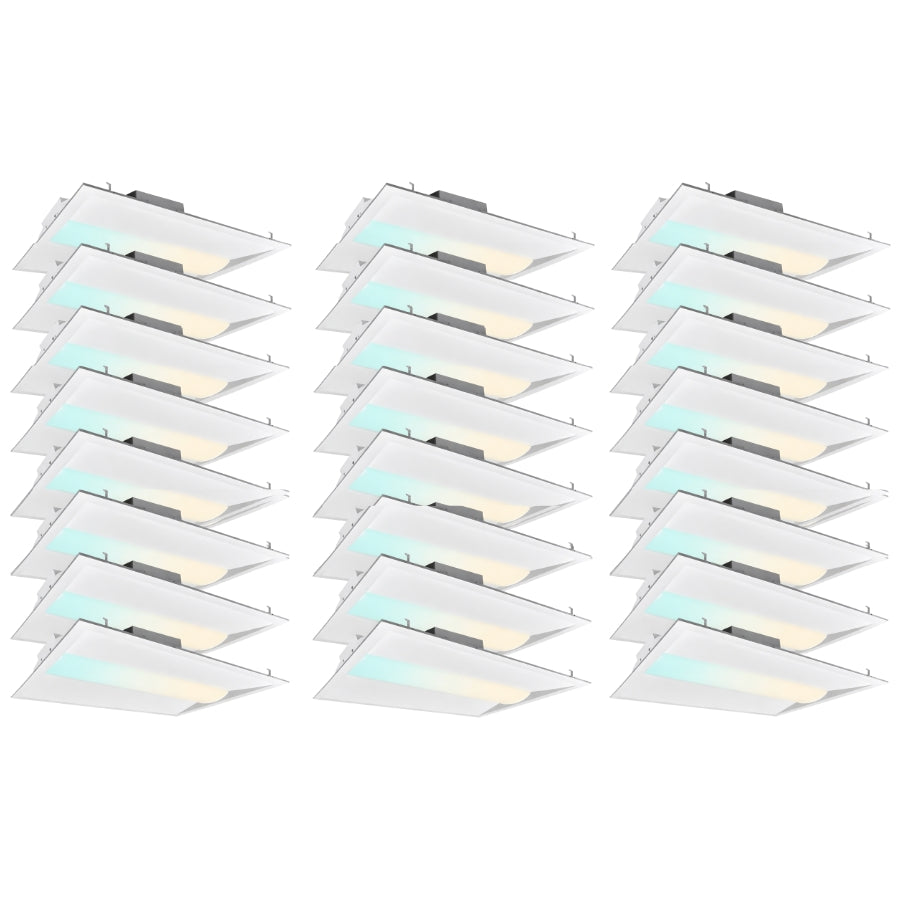 WAWA Lights 2×2 LED center basket troffer ceiling light, 24-pack bulk commercial lighting