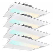 WAWA Lights 2×2 LED center basket troffer ceiling light, 4-pack, up to 5200 lumens, 5CCT selectable, 0–10V dimmable commercial fixture