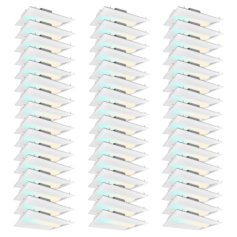WAWA Lights 2×2 LED center basket troffer ceiling light, 48-pack bulk commercial lighting