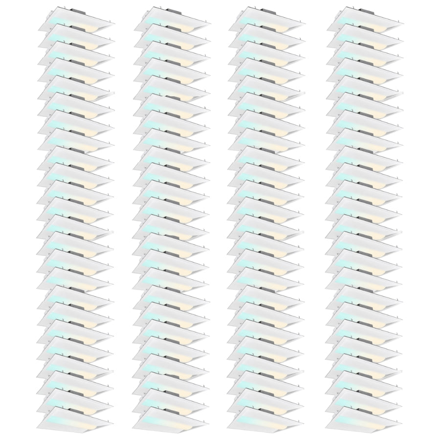 WAWA Lights 2×2 LED center basket troffer ceiling light, 96-pack bulk commercial lighting