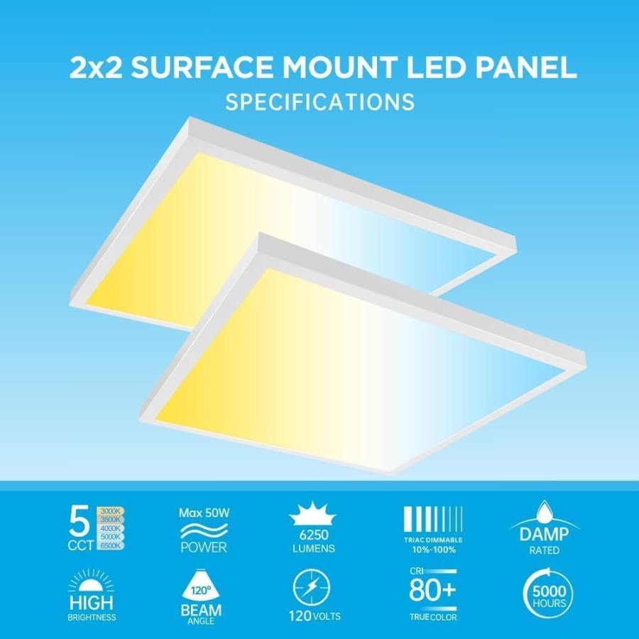WAWA Lights 2x2FT LED flat panel light, dimmable