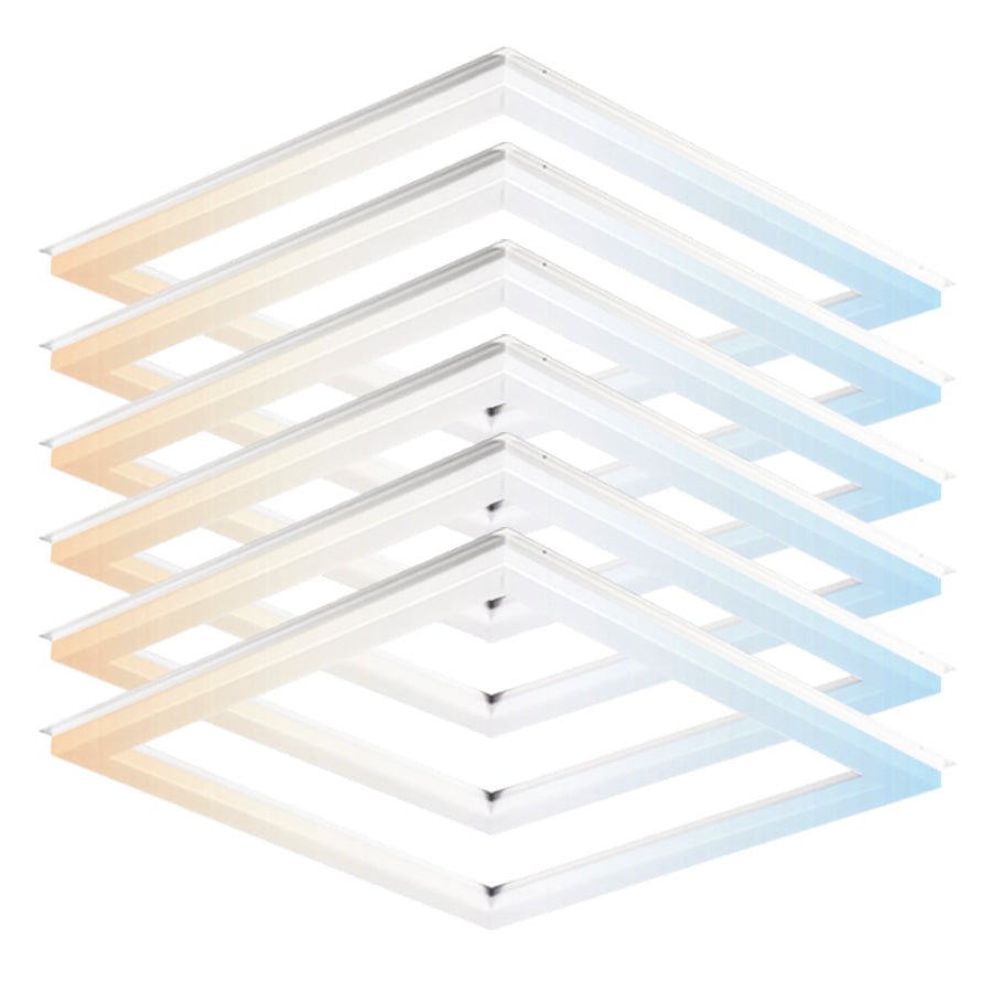 WAWA Lights 2×2 LED Flat Panel Light, 20 W / 30 W / 40 W Selectable, 5CCT, 2600 lm / 3900 lm / 5200 lm, 0–10V Dimmable, ETL & DLC — Drop Ceiling — 6 Panels