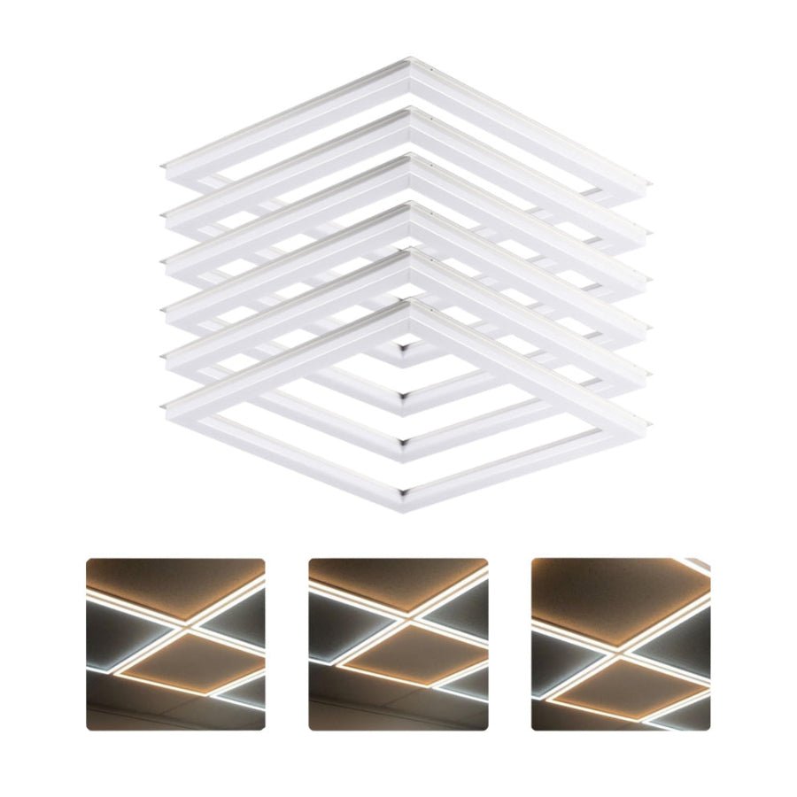 WAWA Lights 2×2 LED Flat Panel Light, 20 W / 30 W / 40 W Selectable, 5CCT, 2600 lm / 3900 lm / 5200 lm, 0–10V Dimmable, ETL & DLC — Drop Ceiling — 6 Panels