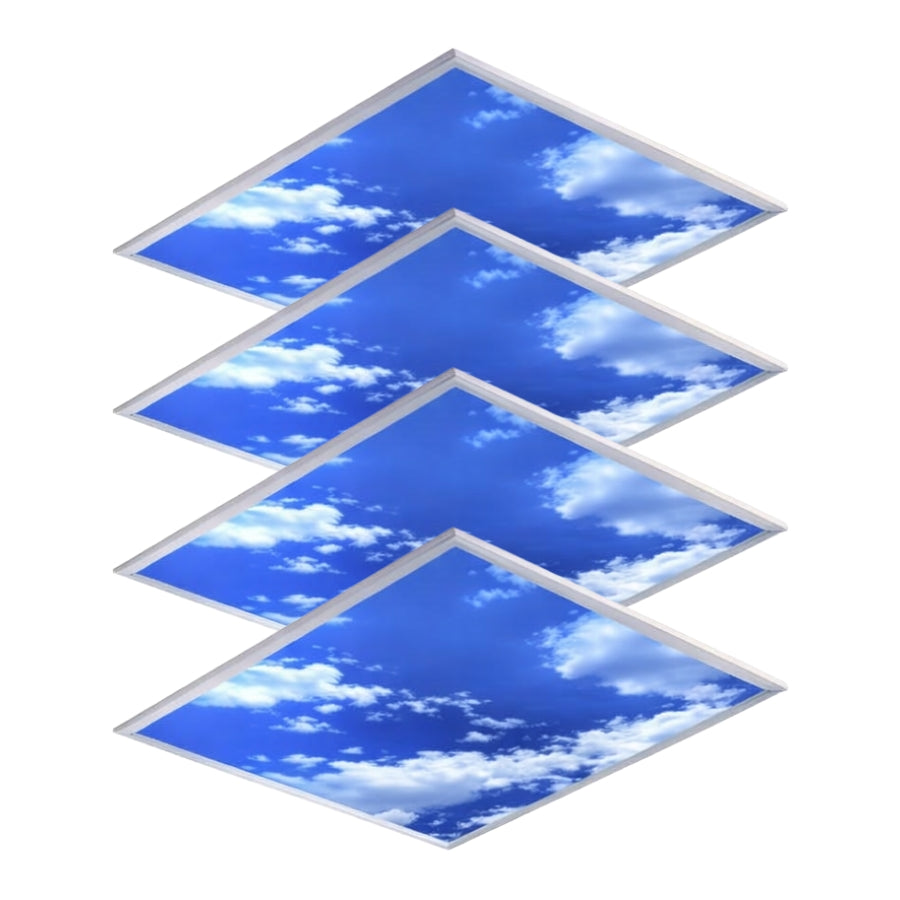 WAWA Lights 2×2 Artificial Sky LED Ceiling Panel, 40W, 6500K, 5000 Lumens, 0–10V Dimmable, ETL Listed — 4 Panels