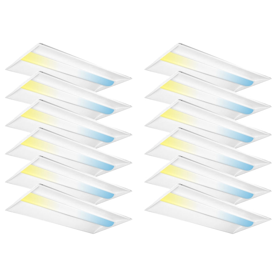 WAWA Lights 2x4 LED troffer lights 12-pack