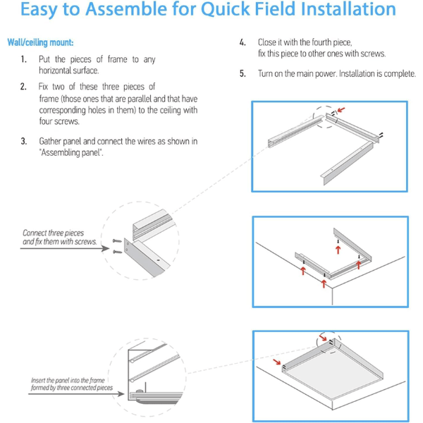 WAWA Lights 2x4 LED Flat Panel Light Surface Mount Kit04