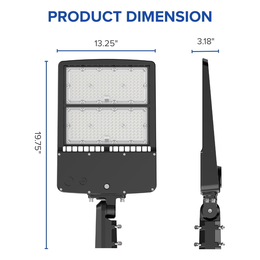 WAWA Lights 300W LED Parking Lot Area Light, 40,500–45,000 Lumens, 5000K, Type III, IP65, ETL & DLC