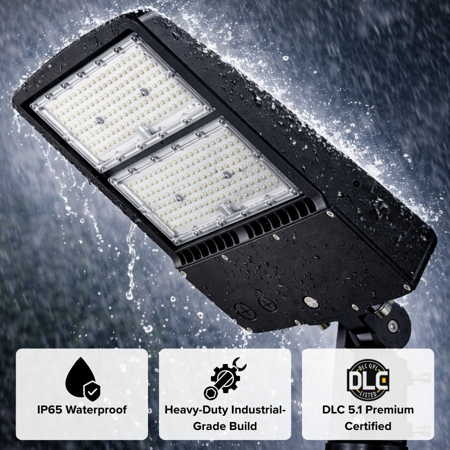 WAWA Lights 300W LED Parking Lot Area Light, 40,500–45,000 Lumens, 5000K, Type III, IP65, ETL & DLC