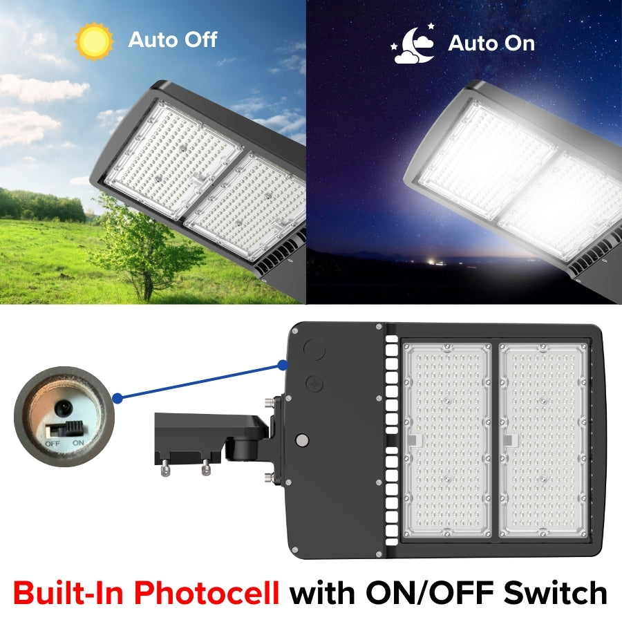 WAWA Lights 300W LED Parking Lot Area Light, 40,500–45,000 Lumens, 5000K, Type III, IP65, ETL & DLC