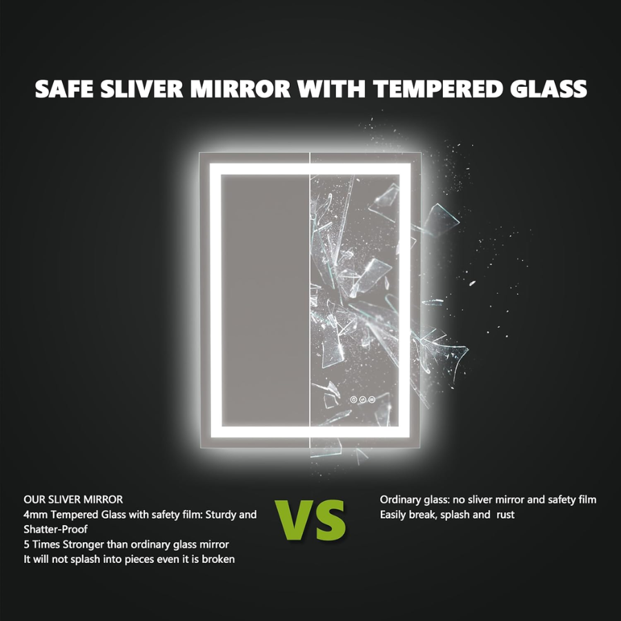 WAWA Lights 36x36 Inch LED Bathroom Mirror6