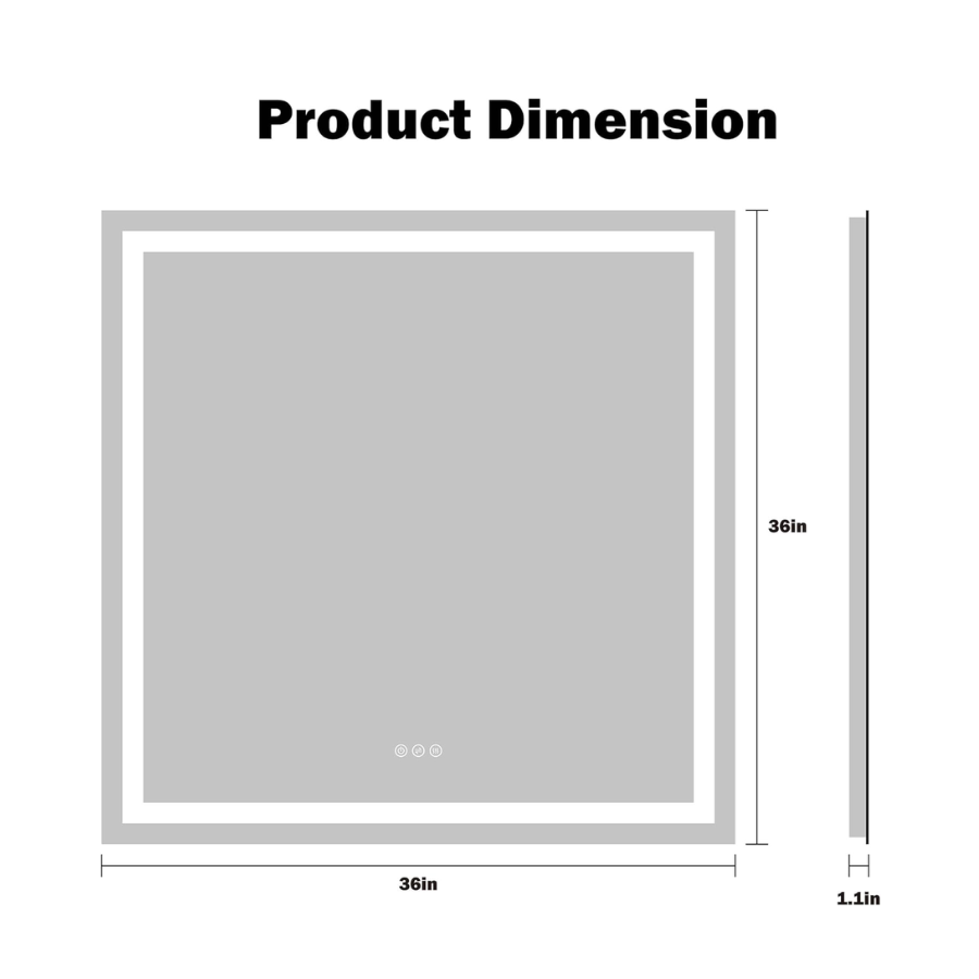 WAWA Lights 36x36 Inch LED Bathroom Mirror7