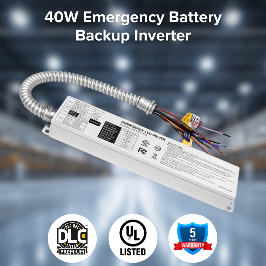 WAWA Lights Commercial LED Emergency Light, Dual Adjustable Heads, 90-Min Backup, 110–277V, UL