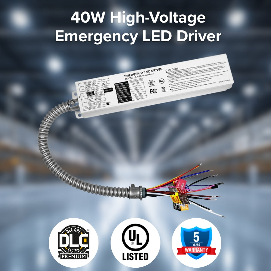 WAWA Lights Commercial LED Emergency Light, Dual Adjustable Heads, 90-Min Backup, 110–277V, UL