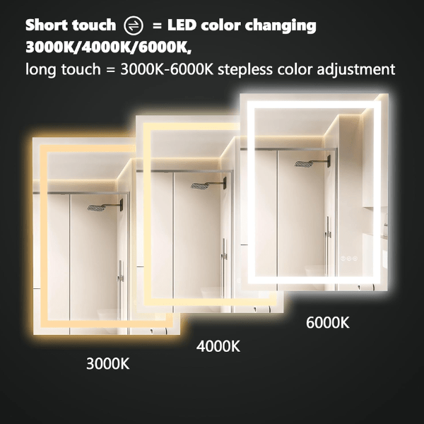 WAWA Lights 48X30 Inch LED Vanity Mirror