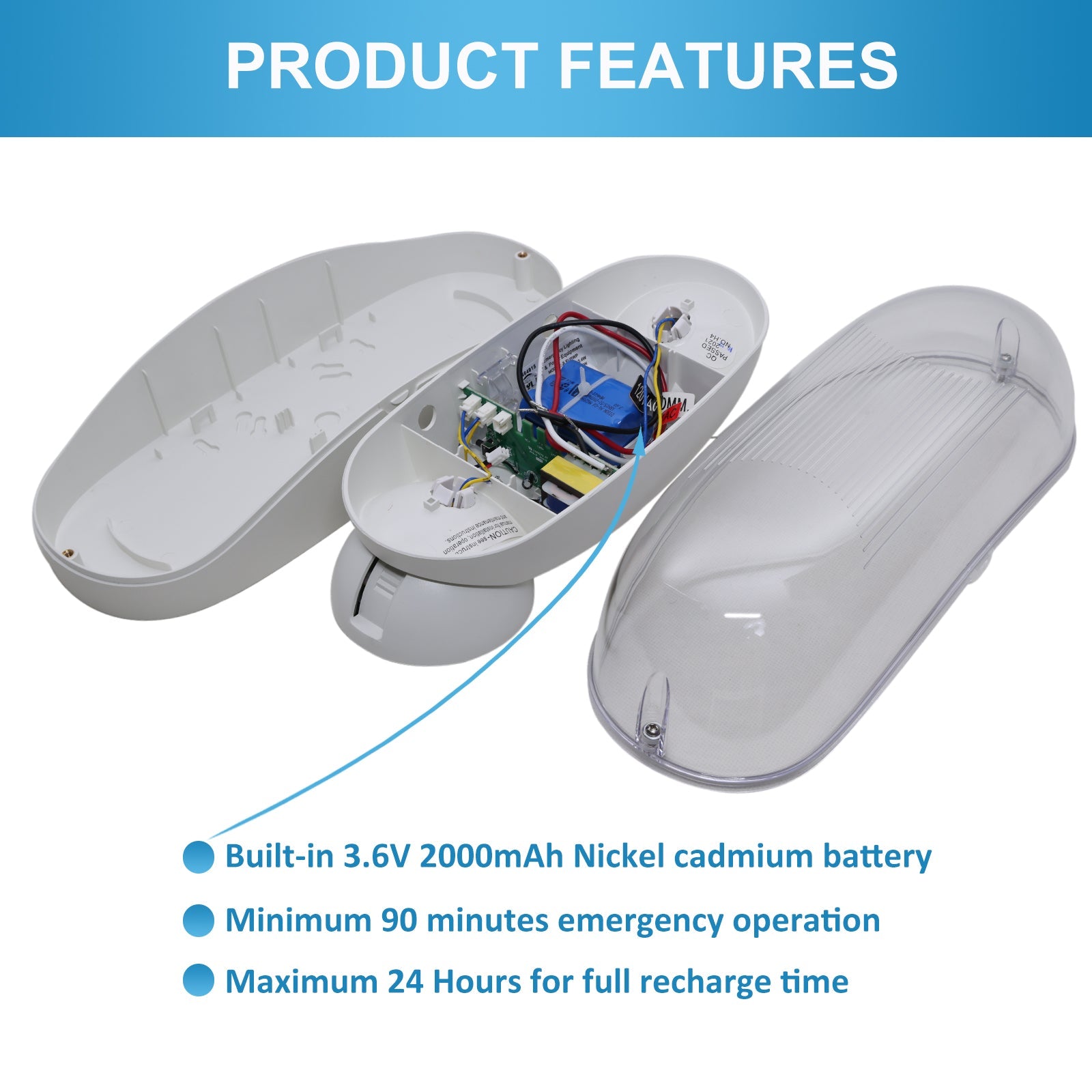 WAWA Lights Wet Location LED Bug Eye Emergency Light