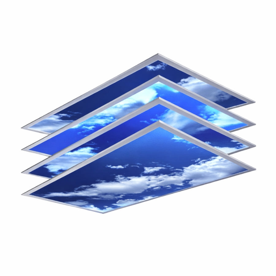 WAWA Lights 2×4 Artificial Sky LED Ceiling Panel, 72W (per panel), 6500K, Up to 9000 Lumens, 0–10V Dimmable, ETL Listed