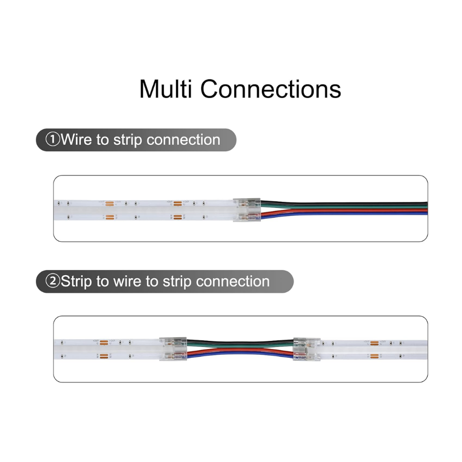 WAWA Lights 4-Pin RGB COB LED Strip Connector Kit